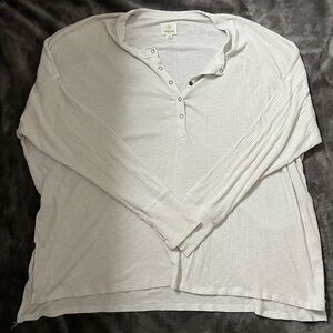 Aerie White Long Sleeve Henley